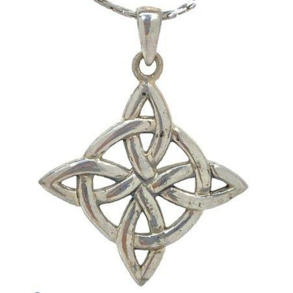 Peter Stone Sterling Celtic Knot and Chain Necklace - Picture 1 of 4